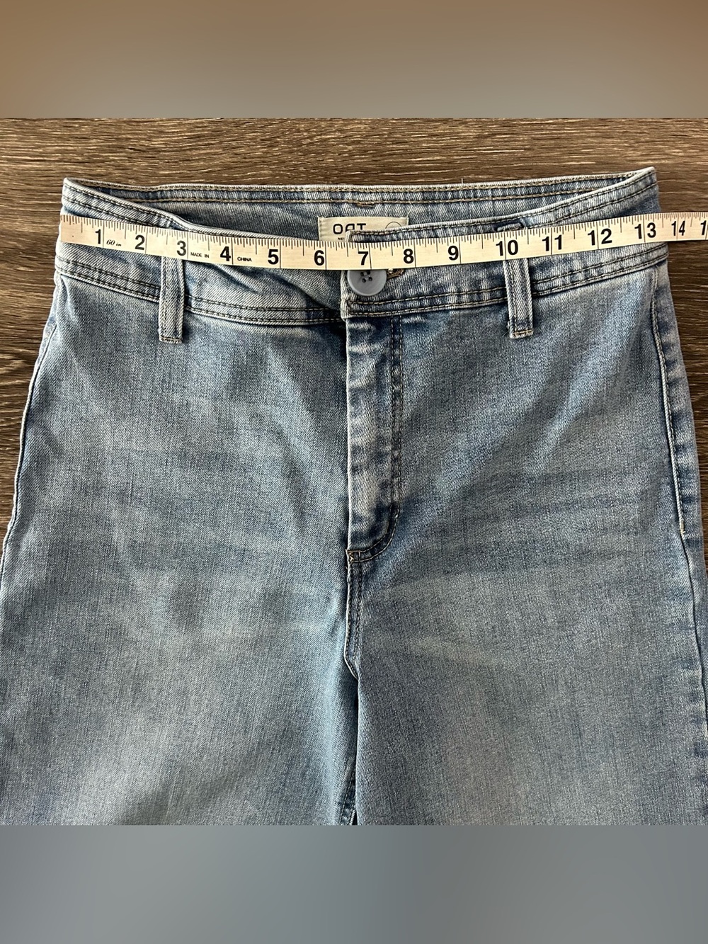 Oat New York Light Blue Wide-Leg Frayed Hem Jeans - Picture 7 of 11
